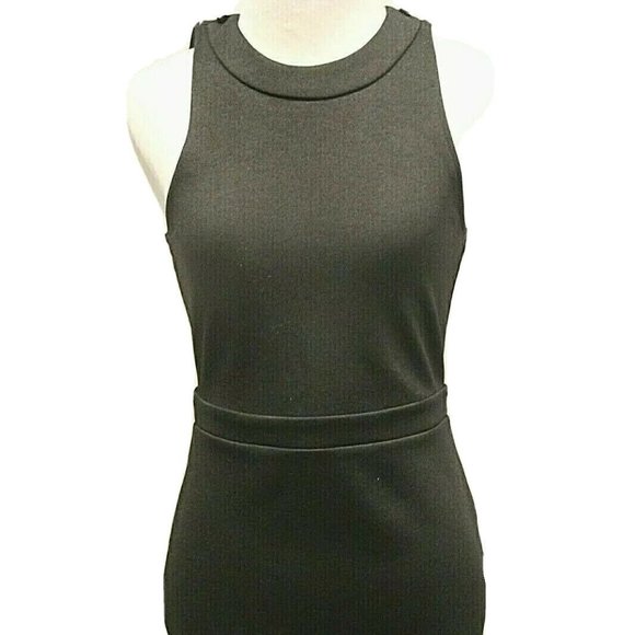 TOPSHOP Black Sleeveless Exposed Zip Bodycon Dress - Picture 1 of 8